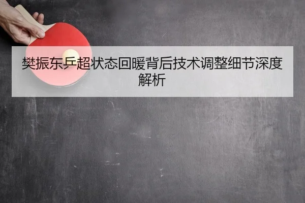 樊振东乒超状态回暖背后技术调整细节深度解析